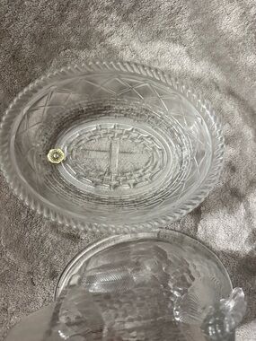 Clear Glass Serving Bowl - Elegant Patterned Home Bowl